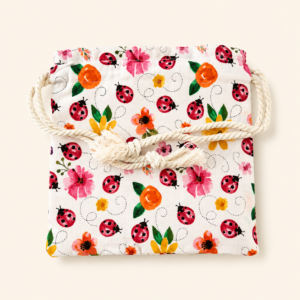 Pink Ladybug Drawstring Bag