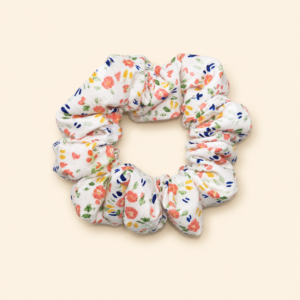 Pink Floral Scrunchie