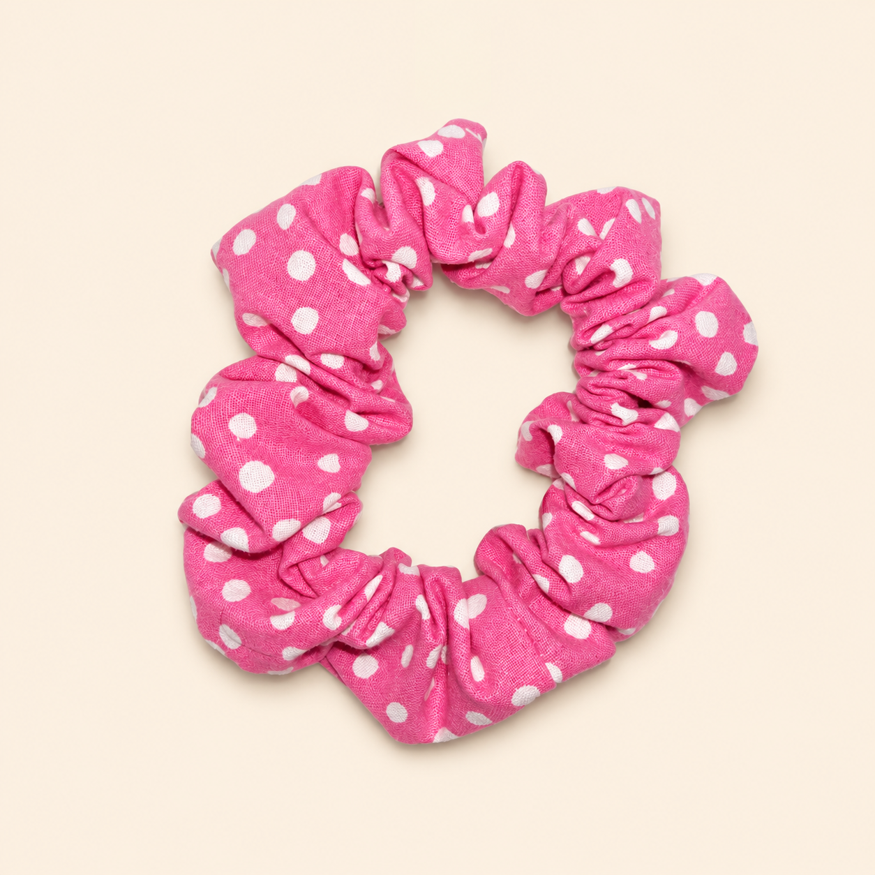 Pink Large Dot Scrunchie