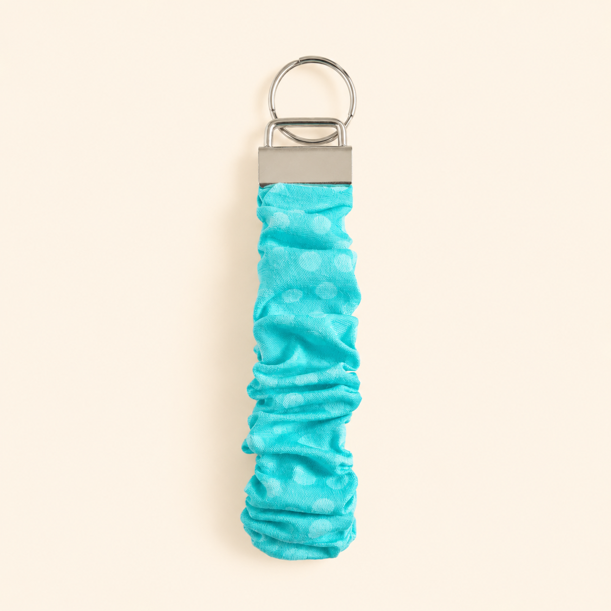 Aqua Dot Scrunchie Keychain