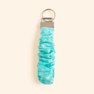 Aqua Scrunchie Keychain