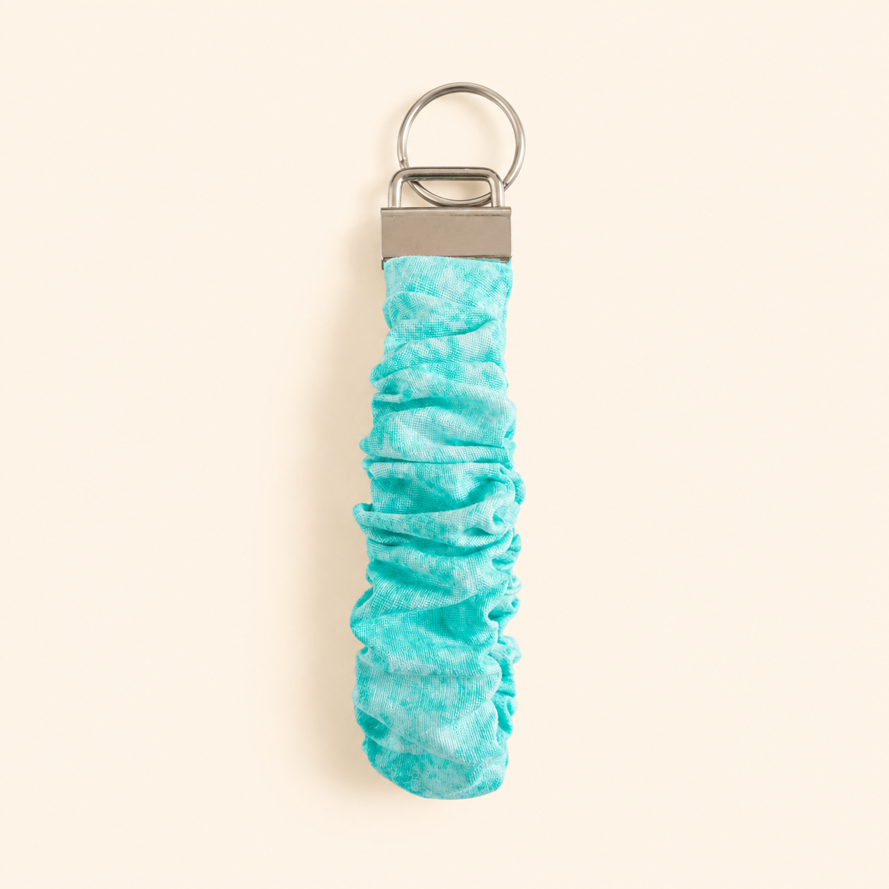 Aqua Texture Scrunchie Keychain