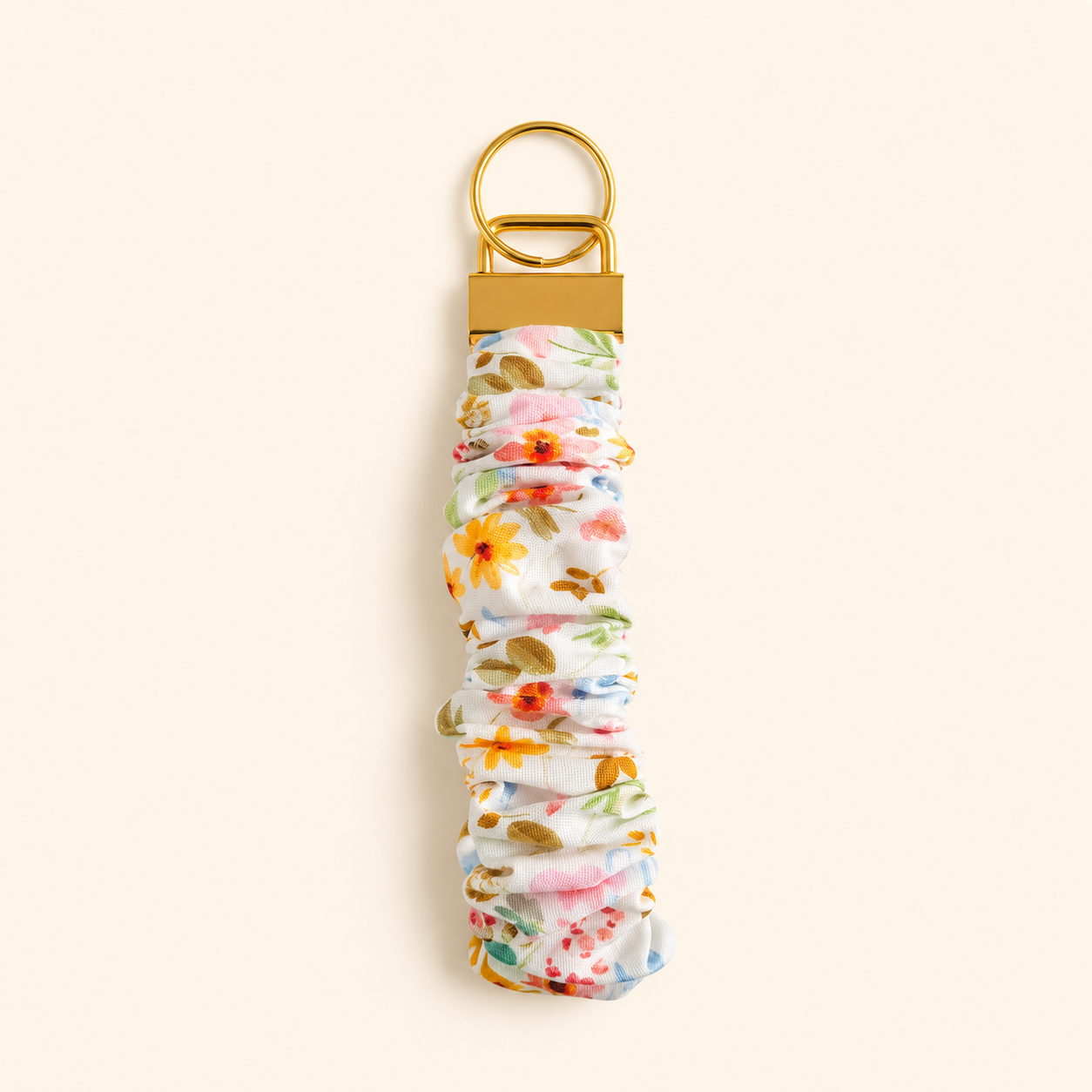 Boho Floral Scrunchie Keychain