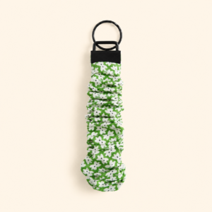 Green Floral Scrunchie Keychain