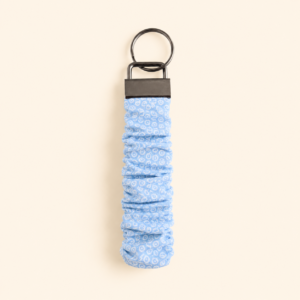 Light Blue Dot Scrunchie Keychain