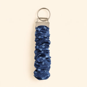 Navy Stars Scrunchie Keychain