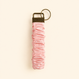Peach Dot Scrunchie Keychain