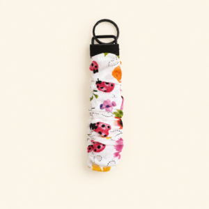Pink Ladybug Scrunchie Keychain