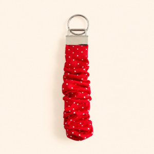 Red Mini Dot Scrunchie Keychain