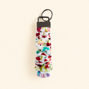 Red Multi Floral Scrunchie Keychain