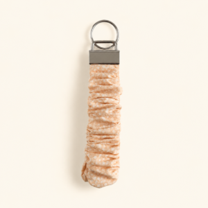 Tan Dot Scrunchie Keychain