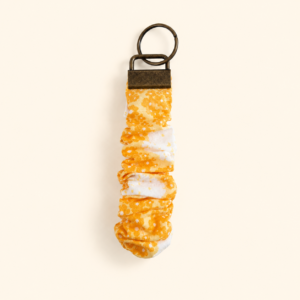 Yellow Honeycomb Scrunchie Keychain