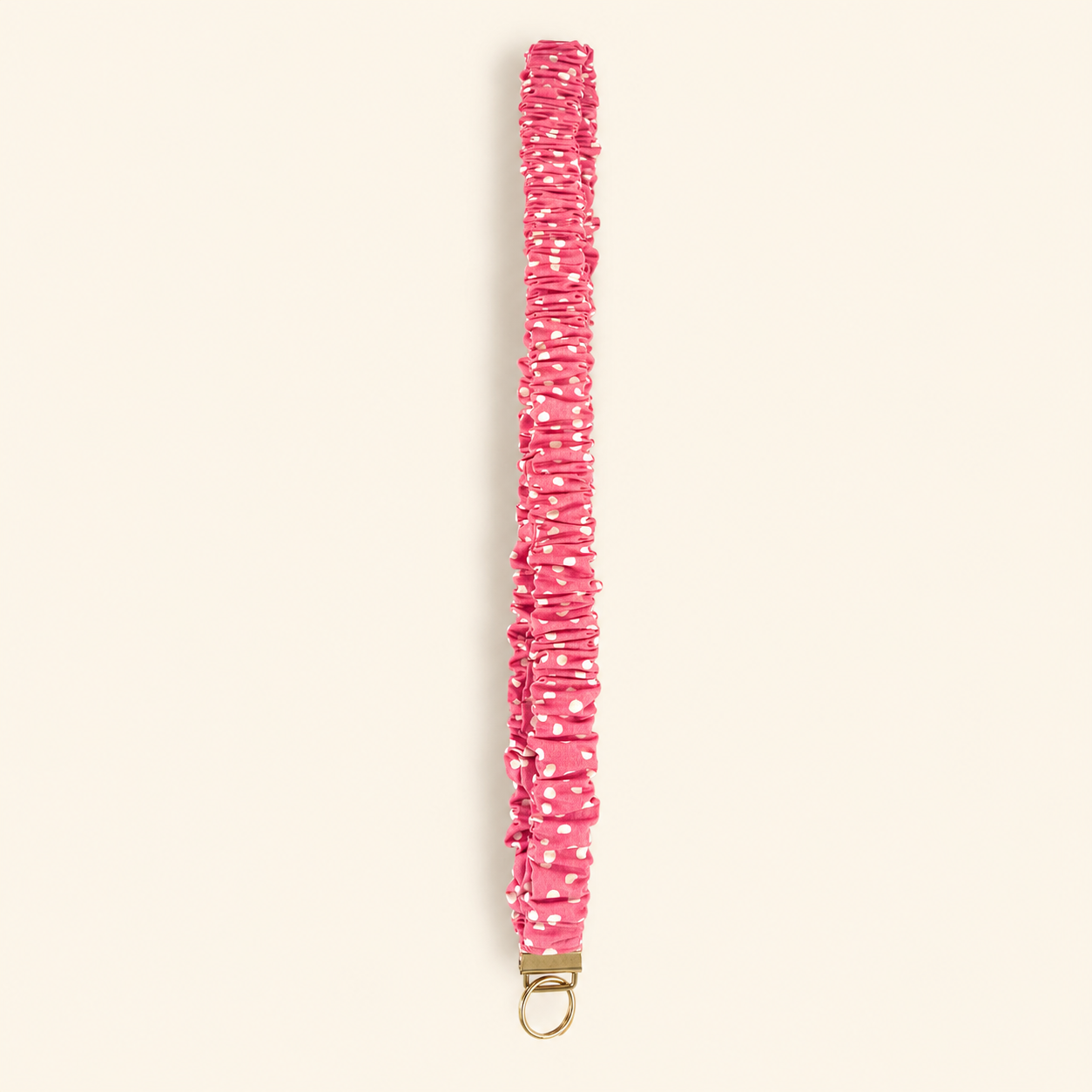 Pink Large Dot Scrunchie Lanyard