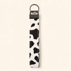 Cow Print Wristlet Keychain