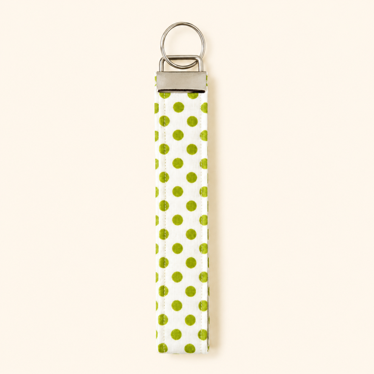 Green Dot Wristlet Keychain