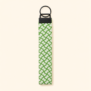 Green Floral Wristlet Keychain