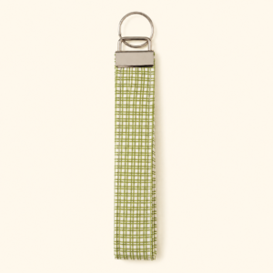 Green Plaid Wristlet Keychain