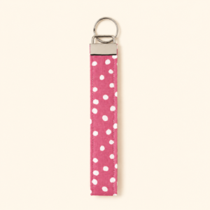 Pink Large Dot Wristlet Keychain