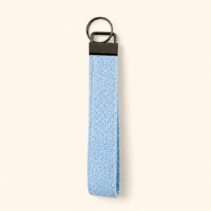 Light Blue Dot Wristlet Keychain