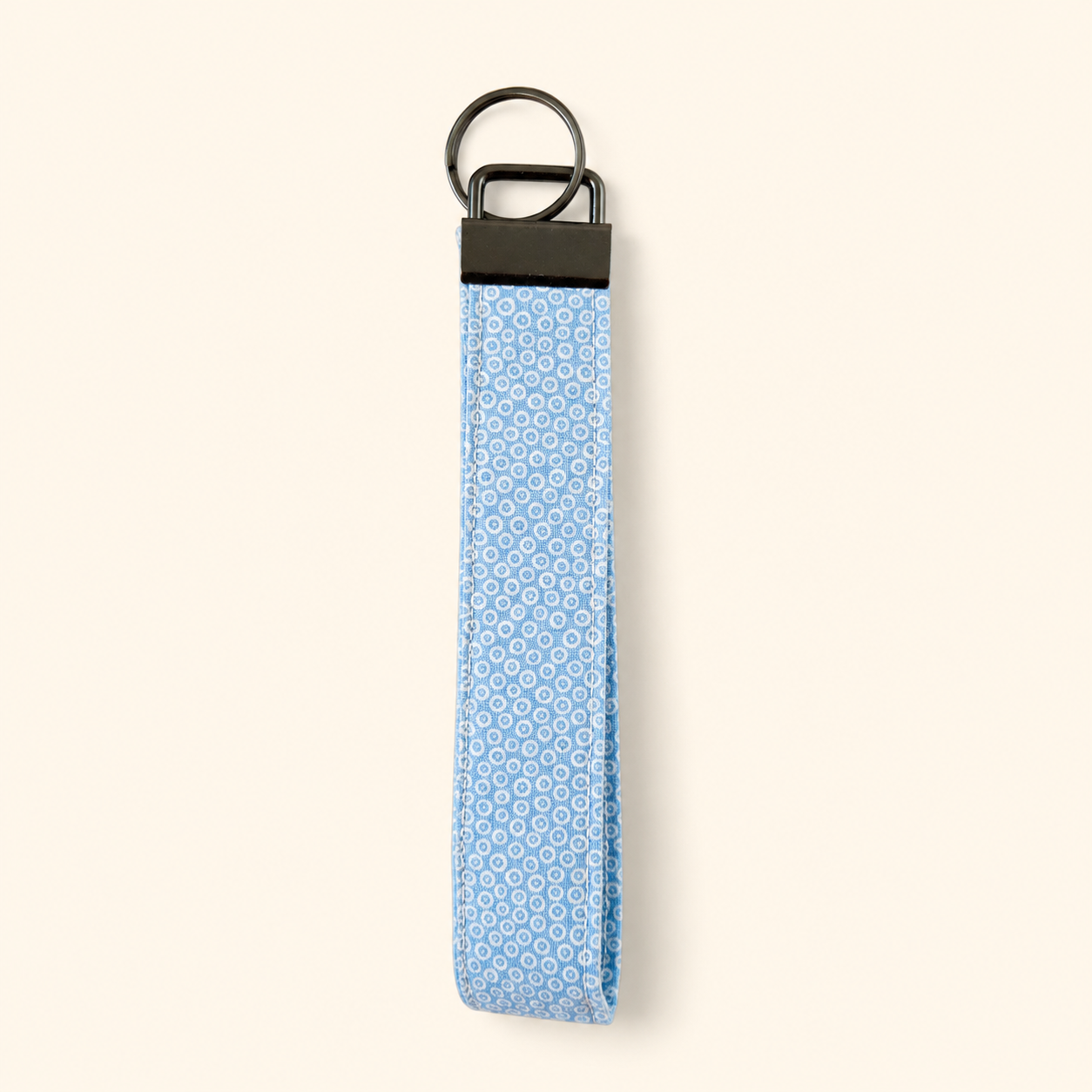 Light Blue Dot Wristlet Keychain