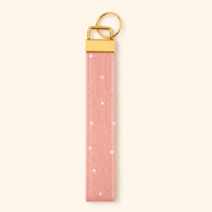 Peach Dot Wristlet Keychain