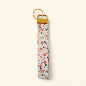 Pink Floral Wristlet Keychain
