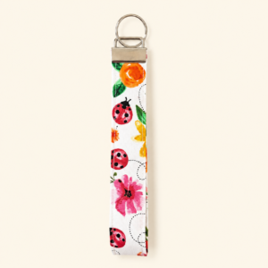 Pink Ladybug Wristlet Keychain