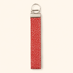 Red Floral Wristlet Keychain