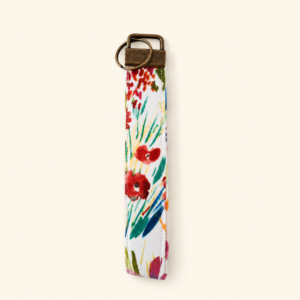 Red Multi Floral Wristlet Keychain